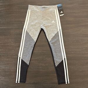 Adidas Girls 7/8 Athletic Pants Black and Gray